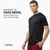 ATICX Slim Fit Polyester Sports T-Shirt for Men - Round Neck Quick Dry Fit Half Sleeve Breathable Stylish Gym & Workout Tee - Lightweight Running Cycling Football Swimming Training Sportswear Top
