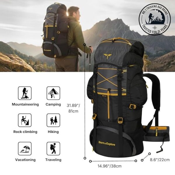 Impulse rucksack bags 75 litres travel bag for men tourist bag for travel backpack for hiking trekking Bag for men camping thames blue bag with 1 Year Warranty