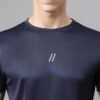 ATICX Slim Fit Polyester Sports T-Shirt for Men - Round Neck Quick Dry Fit Half Sleeve Breathable Stylish Gym & Workout Tee - Lightweight Running Cycling Football Swimming Training Sportswear Top