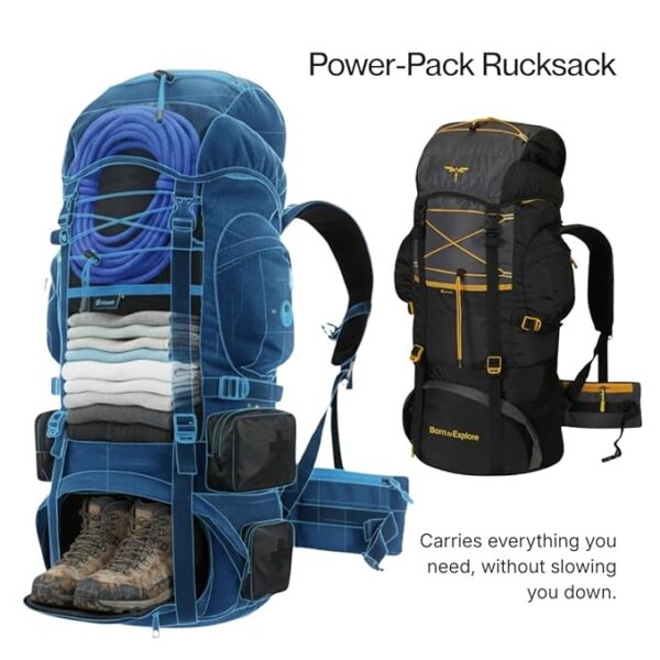 Impulse rucksack bags 75 litres travel bag for men tourist bag for travel backpack for hiking trekking Bag for men camping thames blue bag with 1 Year Warranty